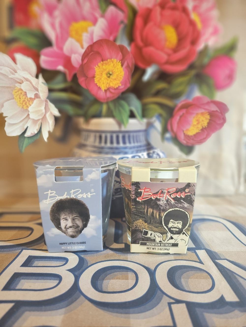 NWT Bob Ross Single Wick Candles - Mountain Retreat & Happy Little Clouds